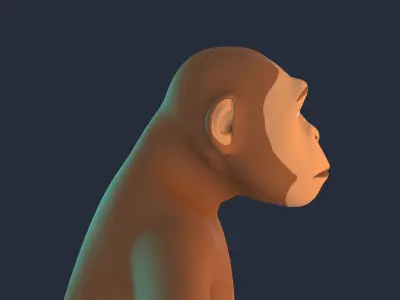 Stylized Monkey NoRig Low-poly 3D model