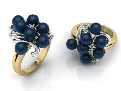 Pearl Ring Gold  3D print model