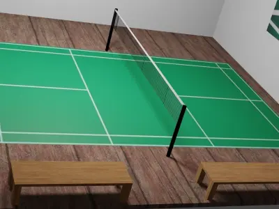 Badminton court Free 3D model