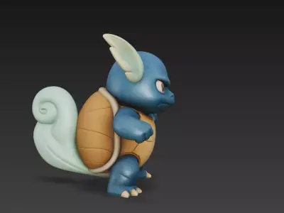 Chibi Turtle Warrior  Stylized 3D Character Model Low-poly 3D model