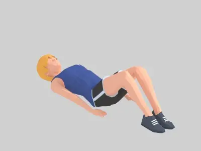But Up  Exercise Woman Animation Low-poly 3D model