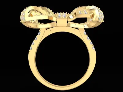 Luxury Bow Diamond Ring for Women 2253 3D print model