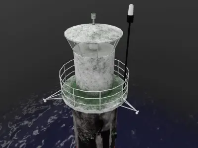 Light House Pinhatten Low-poly 3D model