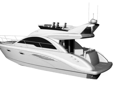 43 Foot Flybridge Yacht 3D model
