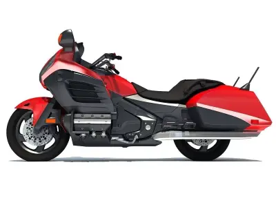 Red Goldwing Motorcycle 3D model