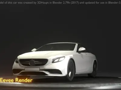 City Car 22 Upper Class Type-A White Low-poly 3D model