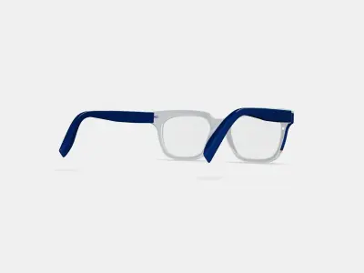 Winston Eyeglasses in Crystal with Inlet Crystal and Oak Barrel 3D model