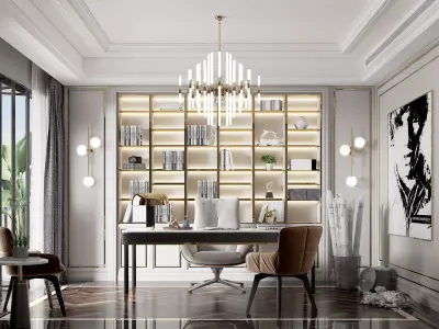 Office Workplace Interior Scene 3D model