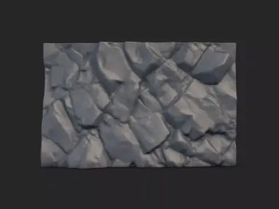Vine Overgrown Stone Wall Mesh 3D model