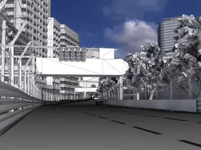Formula 1 Monaco Track Low-poly 3D model