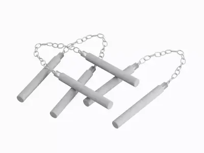 Leather Nunchaku 04 3D model