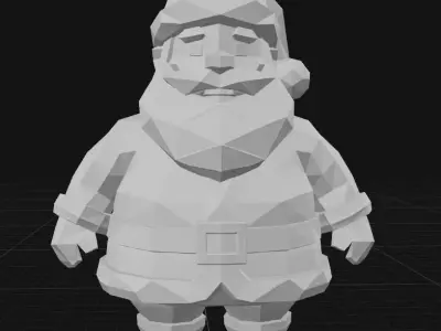 geometric Santa decoration 3D print model