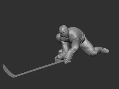 hockey player blocking pose 3D print model