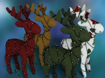 Lighted Decor Deer Christmas 3D model