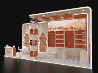 8x3 2 side open Exhibition Stand  3D model
