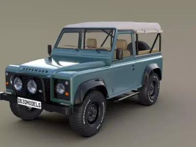 1985 Land Rover Defender 90 with interior ver 4 3D model