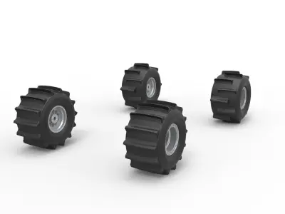 Wheel Set of Formula Off Road Scale 1 to 25 3D print model