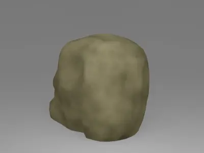 Tabletop human skull figure PBR low-poly game ready Free low-poly 3D model