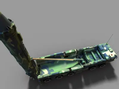 df-21c The dong feng 21 c medium-range ballistic missile 3D model