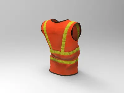 Realistic Worker Vest Low-poly 3D model