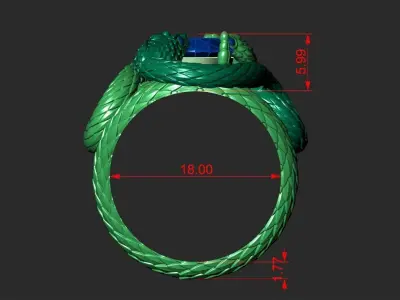 A RING WITH TWO SNAKES 3D print model