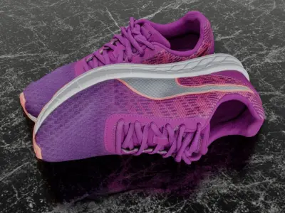 PUMA 3D SHOES - PURPLE Low-poly 3D model