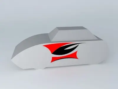 Flame race car Free 3D model