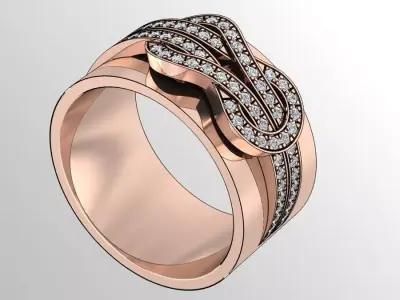 Chance Infinie Diamond  Ring 3D print model