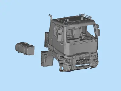 French 3D print Truck Cab  series K 3  RC car body 3D print model