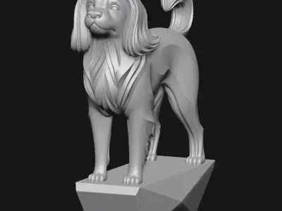 Dog Art Sculpture 3D print model