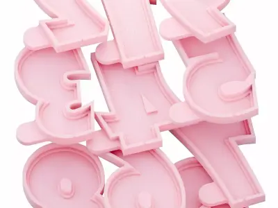 3D Printable Mold Set Separated Numbers 10cm 3D print model