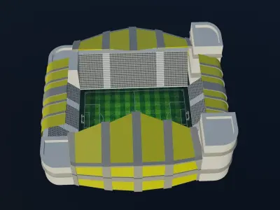 Football Stadium - Yellow Low-poly 3D model