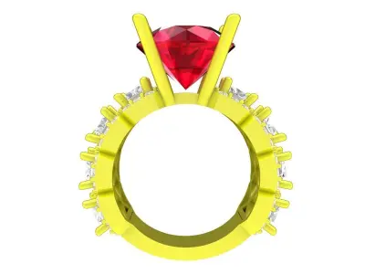 A7355 Luxury HongKong Diamond Baguette Engagement Ring 3D Model 3D print model