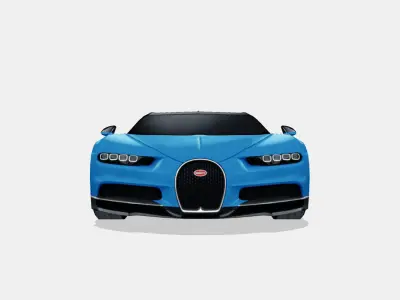 Bugatti Chiron 2017 Low-poly 3D model