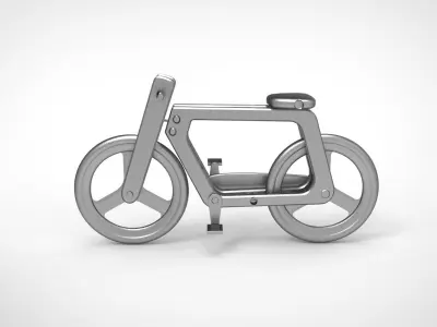 Wooden bicycle 3D model