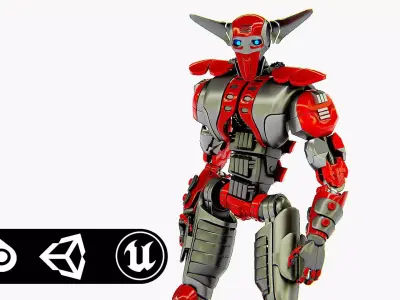 VILLAIN DROID CHAOS  Rigged for Unreal Engine - Unity - MIXAMO  3D model