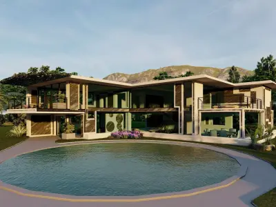 MODERN VILLA 3D model 8