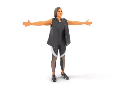 Athletic Female Pose model pack Low-poly 3D model