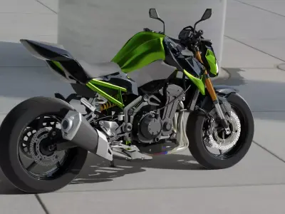 Kawasaki Z900 Low-poly 3D model