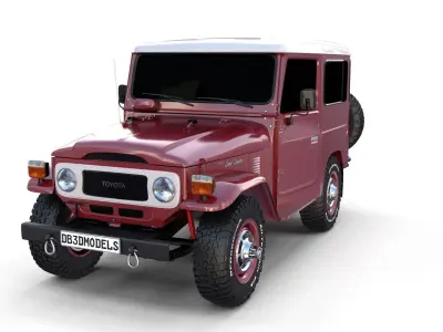 Toyota Land Cruiser FJ 40 Dark Red 3D model