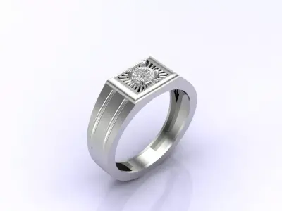 Print Ready STL 3DM  Gents Rings Diamond Men Ring  3D print model 167