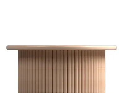 Round Light Toned Wooden Dining Table Free 3D model