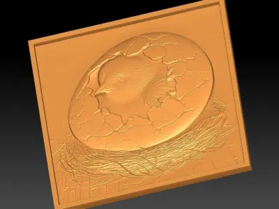 1 chicken CNC Relief Model 3D print model
