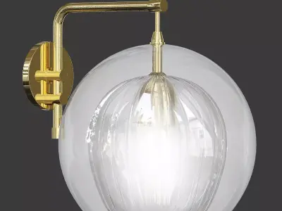 PLEATED glass globe wall sconce 3D model