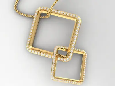 The necklace pendant features two knotted rhombuses  3dmodel  Free 3D print model