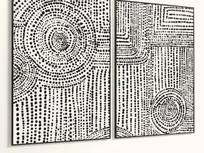 Plaster Two Photo Frame 305 Low-poly 3D model