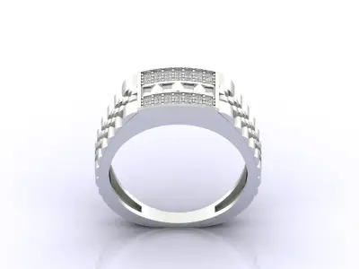 Print Ready STL 3DM  Gents Rings Diamond Men Ring  3D print model