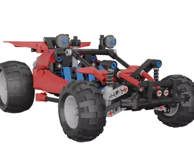 Lego Buggy Car Low-poly 3D model