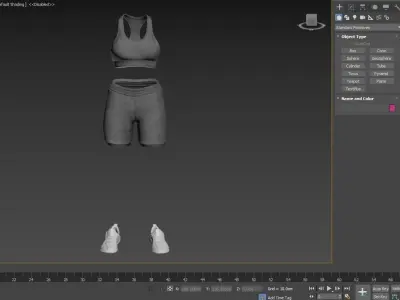 Female Sport Outfit Low-poly 3D model