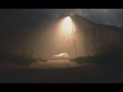 Dark Forest Secret House Night Shadow Low-poly 3D model